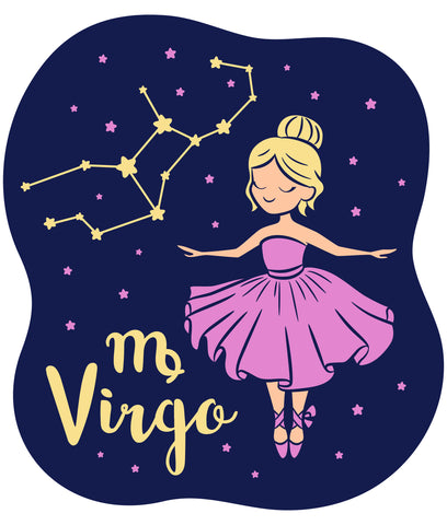 Celebrate your Virgo Zodiac personality with our prints featuring your sign, constellation, and your identifying Virgo Earth Sign mascot. Printed on our classic soft organic  cotton stretch signature knit and cut.  Our prints get your mystical knowledge of your child's individual personality out front and center in our Colored Horoscope, Zodiac Astrology screen printed on our Light Grey Tank Top for your Kids.