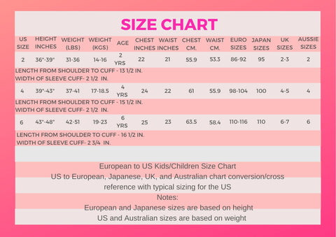 WHITE SHIRT HIDDEN POCKET SPECIAL SIZE CHART