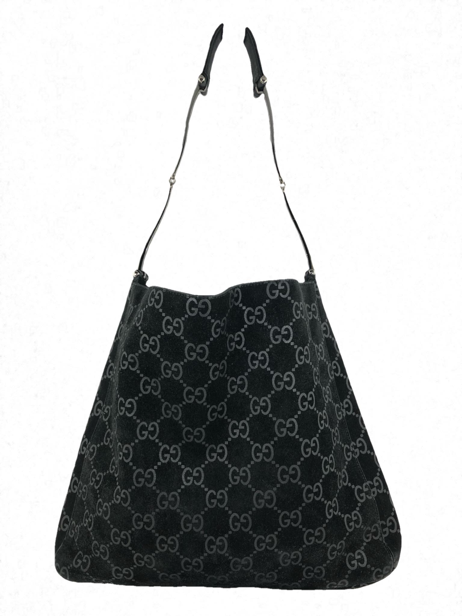 Gucci black suede monogram bag – Nina 