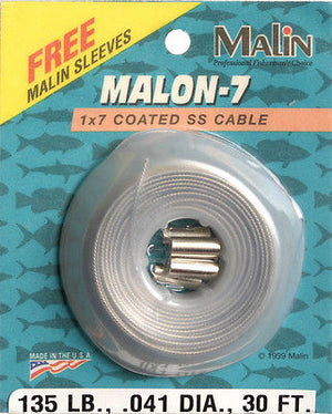 Malin Hard Wire Size #3 31 pound test 651 Ft Fishing Wire Leader LC3-14  Coffee 