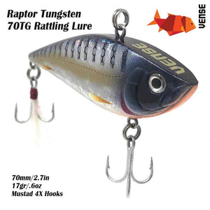 Vense - Top Water Fishing Lures Juggernaut 90 Fishing Poppers with Mustad  Hooks for Saltwater Freshwater. Bass/Peacockbass