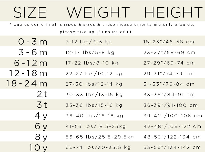 Size Guide For Baby & Kids' Clothing - Size Chart - H&M US
