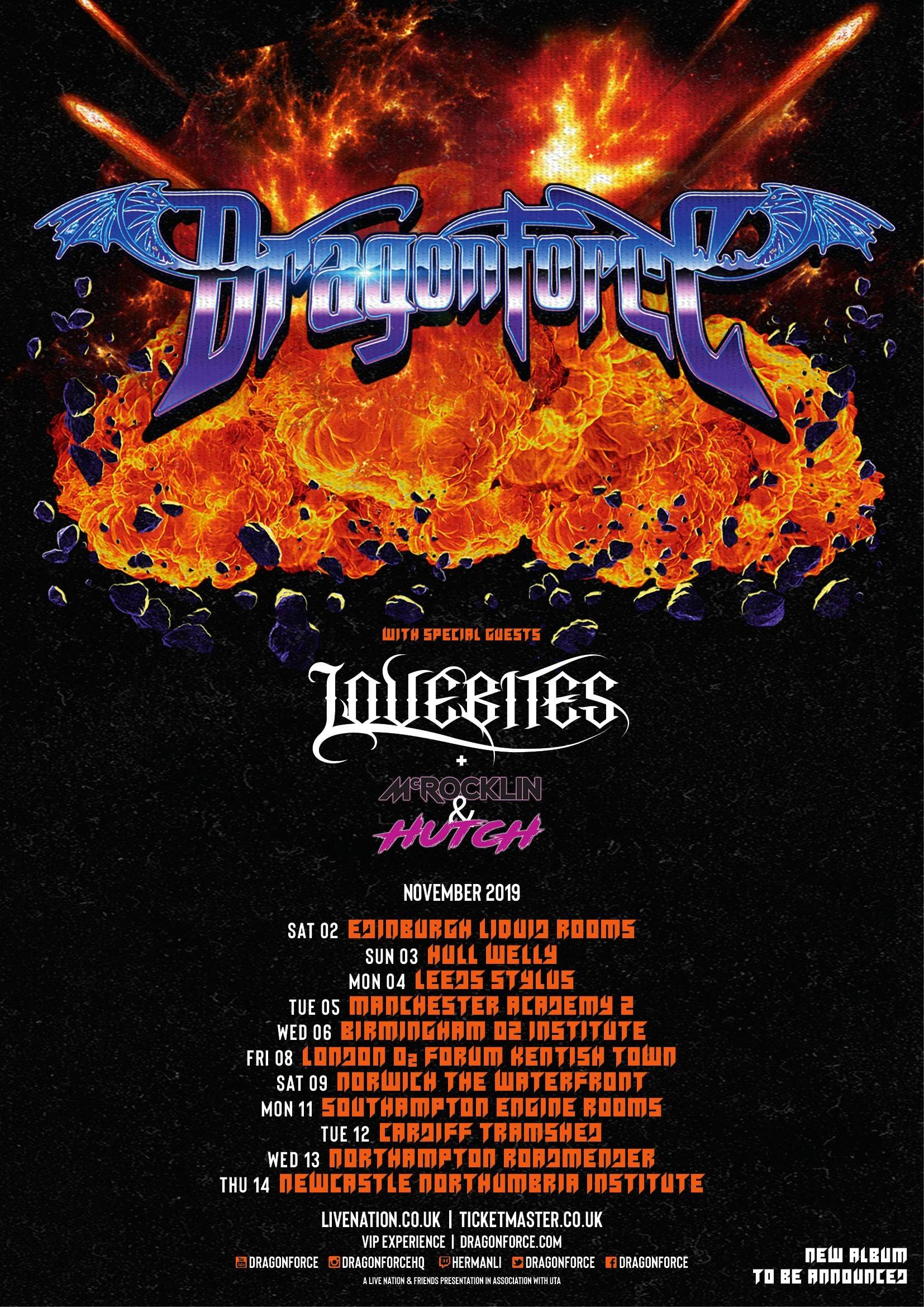 DragonForce LOVEBITES UK Tour poster