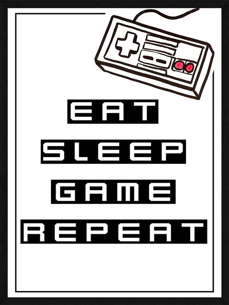 Billede af Eat sleep game repeat - Gamer plakat