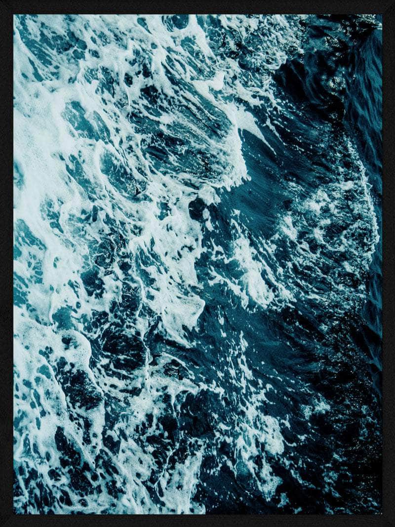 Billede af Havets bølger med skum plakat