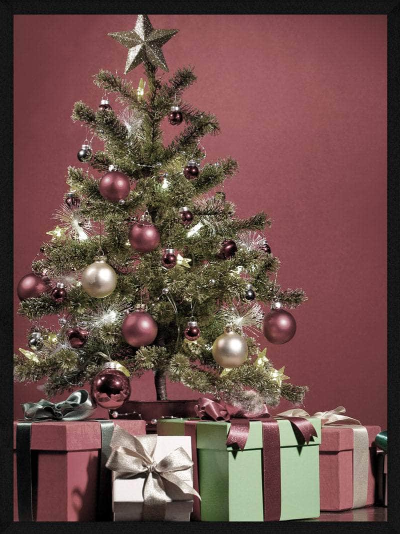 Billede af Juletræ med gaver juleplakat