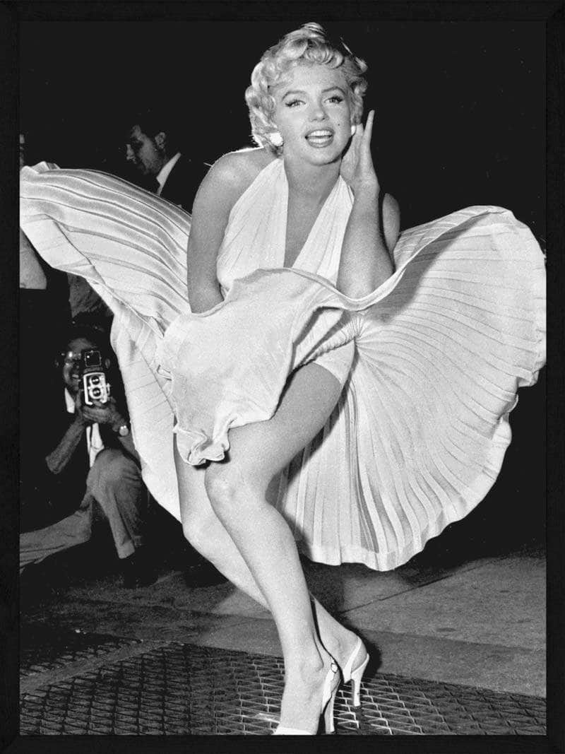 Billede af Marilyn Monroe i hvid kjole - plakat