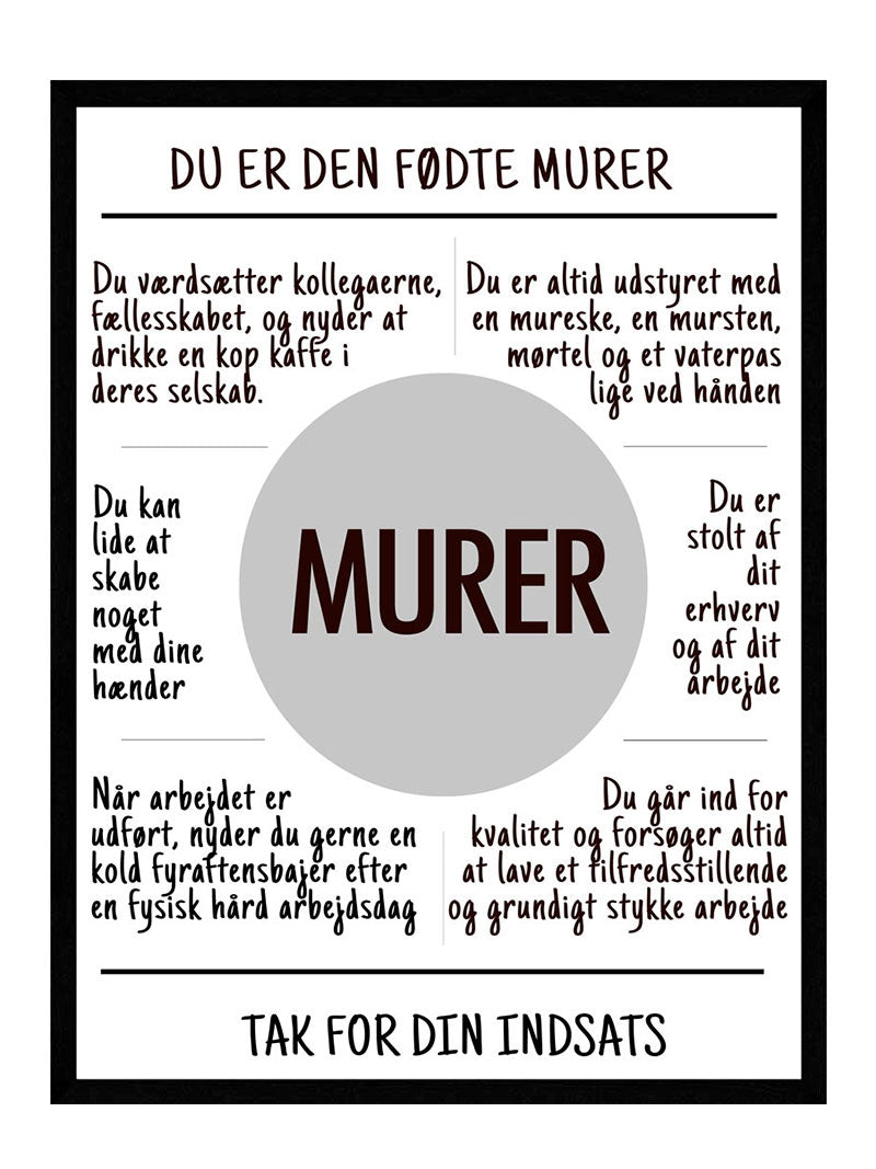 Billede af Murer plakat