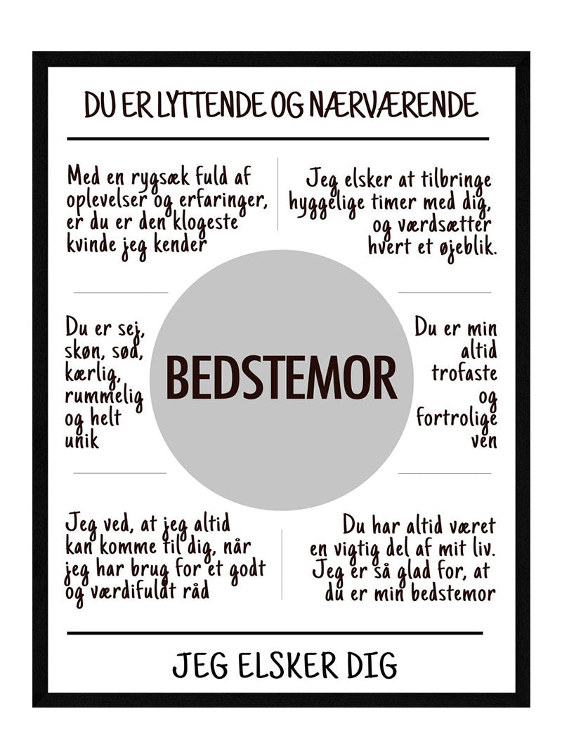 Billede af Bedstemor plakat