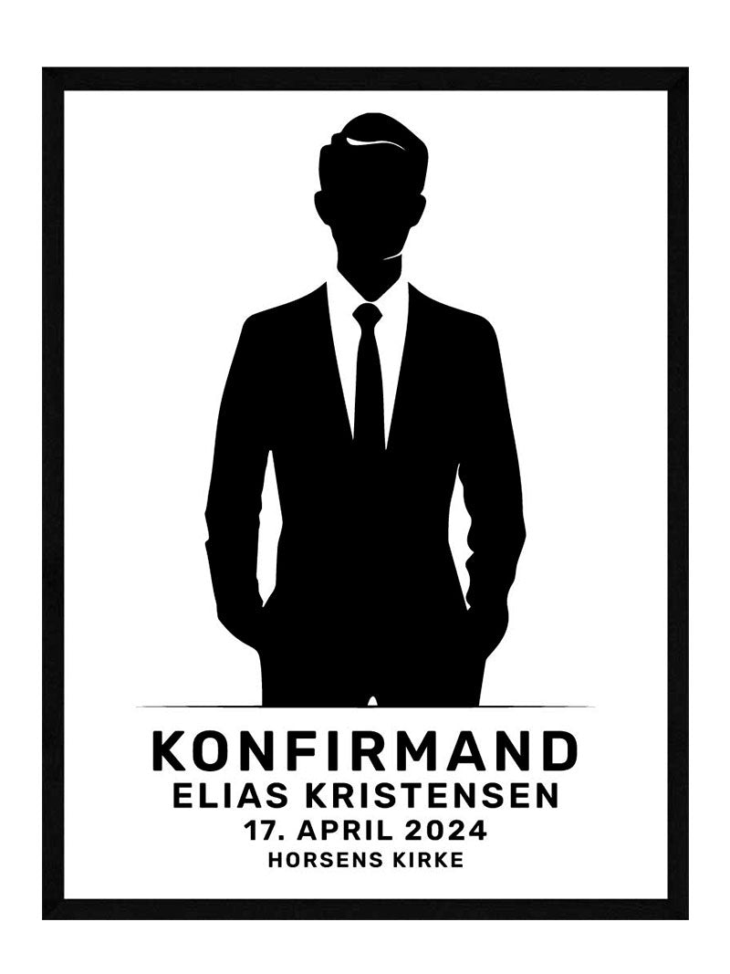 Se Konfirmand Silhouette plakat dreng hos POSTERSbyUS