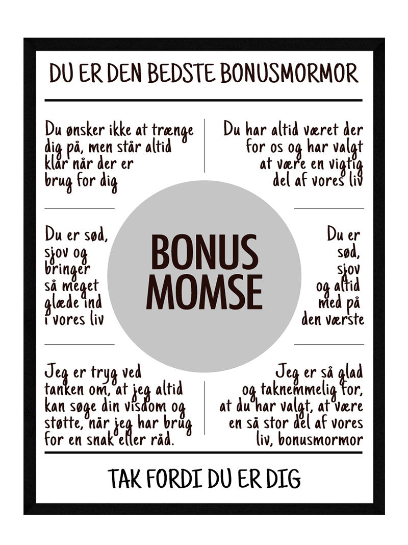 Billede af Bonusmomse plakat