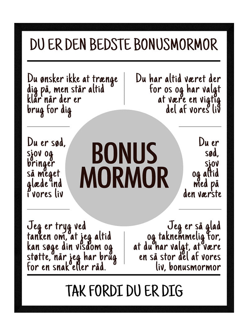 Billede af Bonusmormor plakat