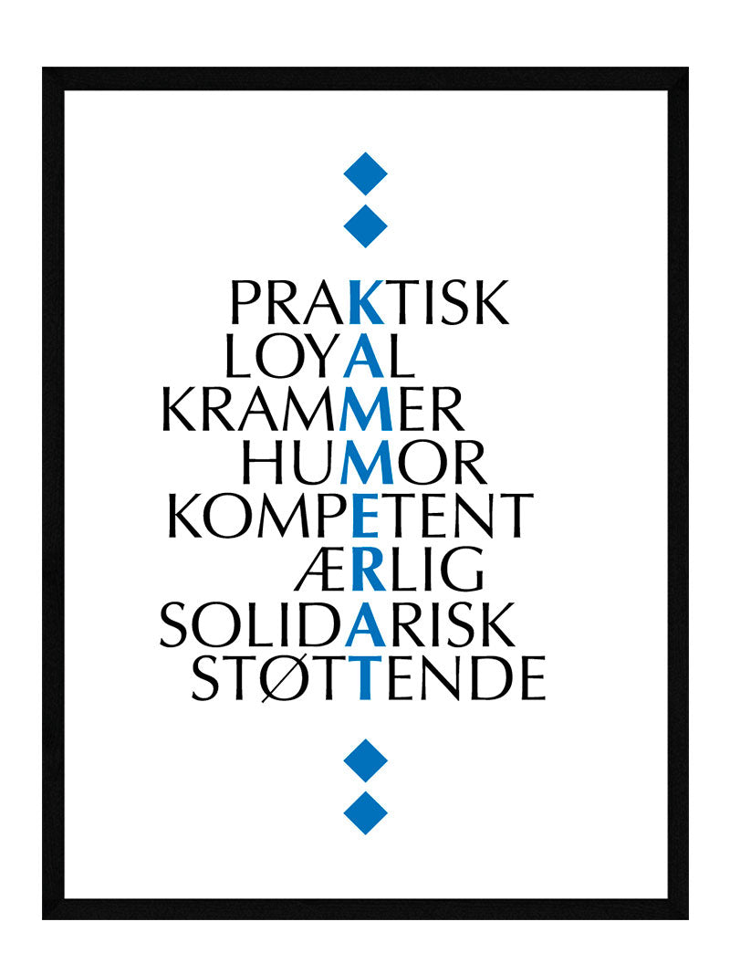 Billede af Kammerat citat plakat