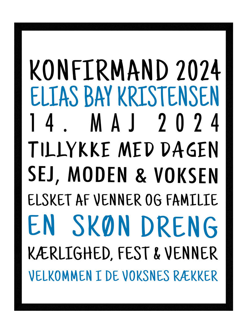 Billede af Konfirmand plakat dreng version