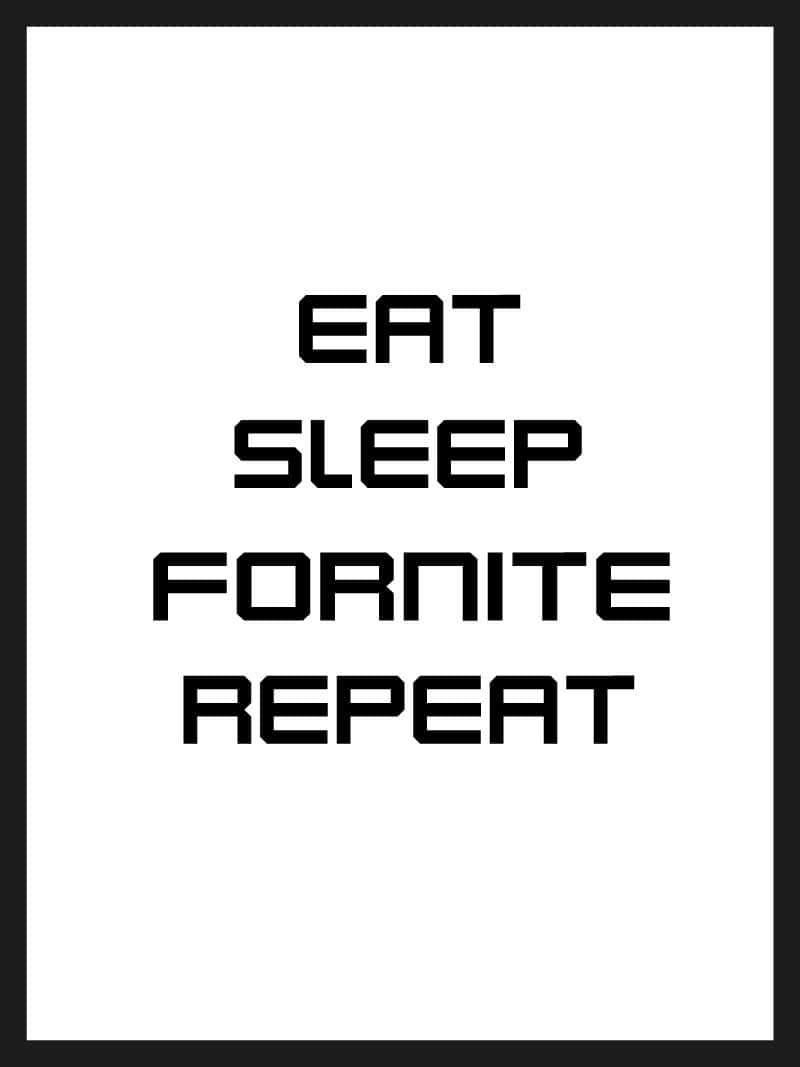 Se Eat sleep fortnite repeat - Gamer plakat hos POSTERSbyUS