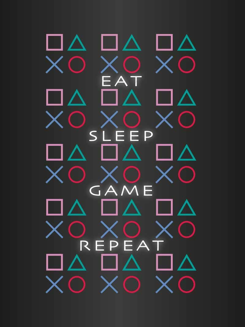 Billede af Eat sleep game repeat - Gamer plakat