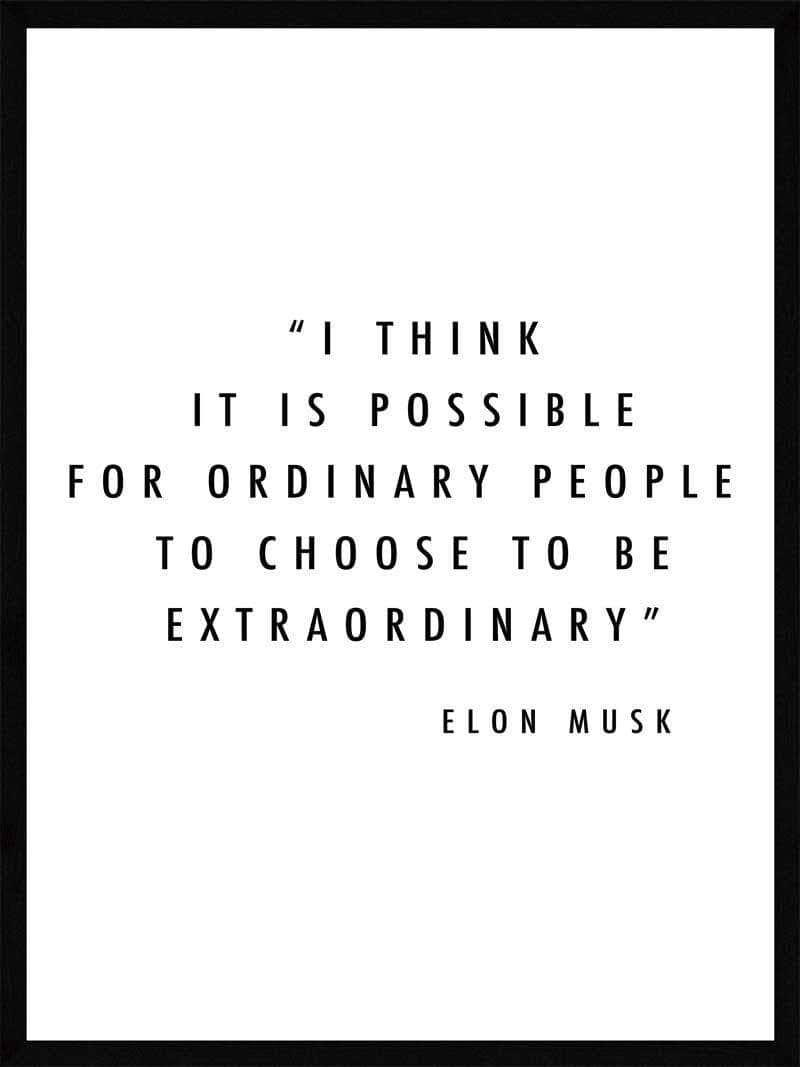 Se Extraordinary - Elon Musk Plakat hos POSTERSbyUS