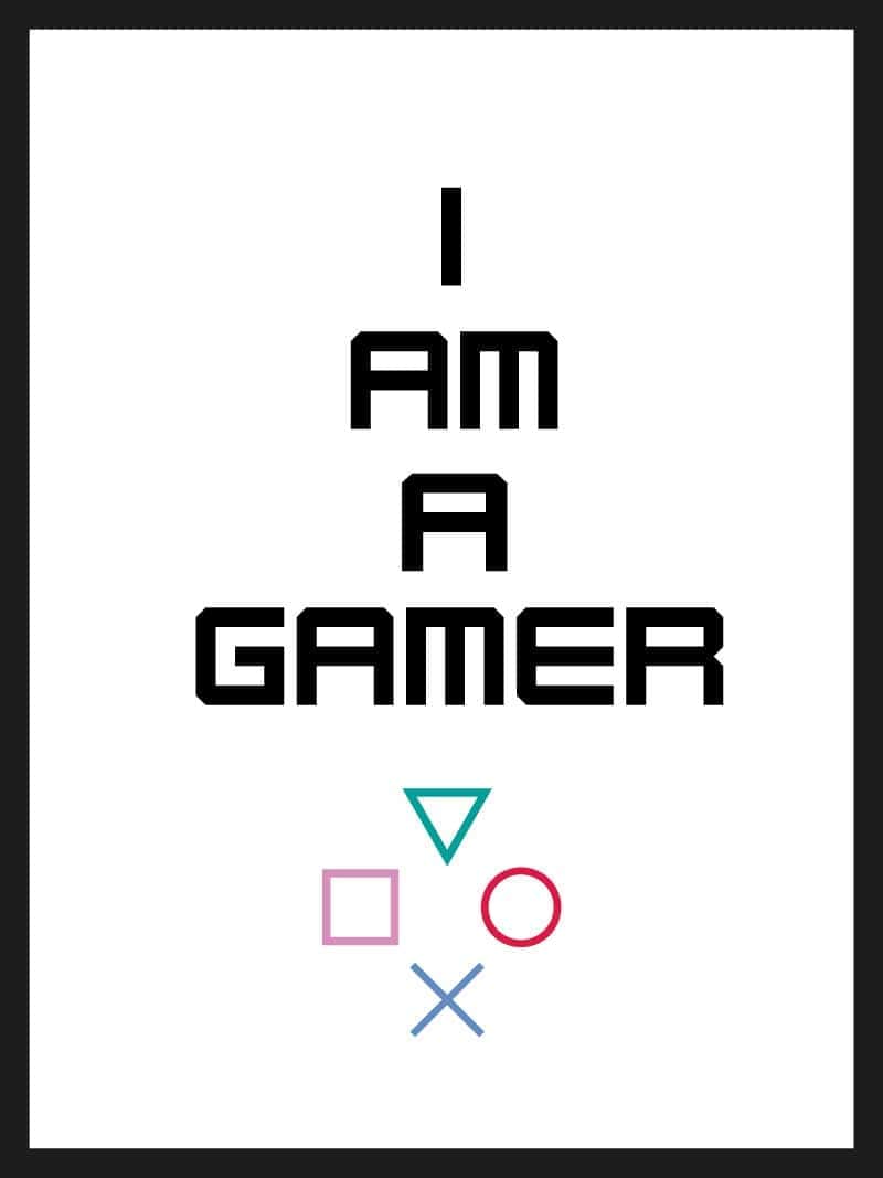 Billede af I am a gamer hvid - Gamer plakat