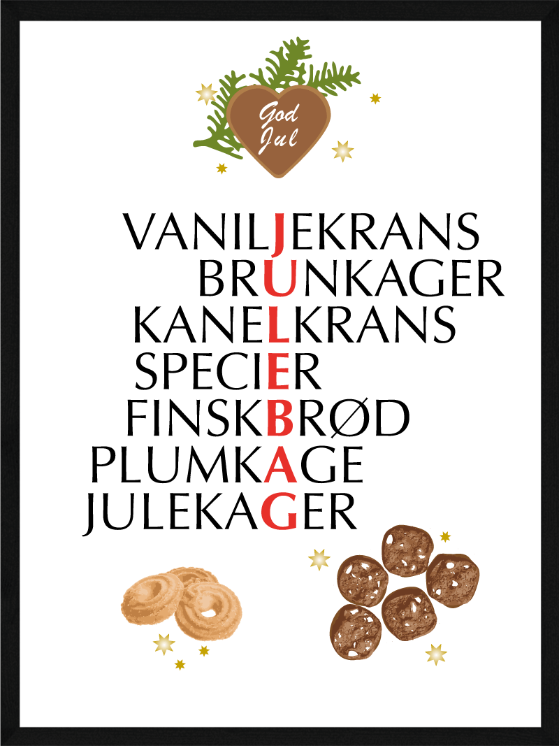 Billede af Julebag citat juleplakat