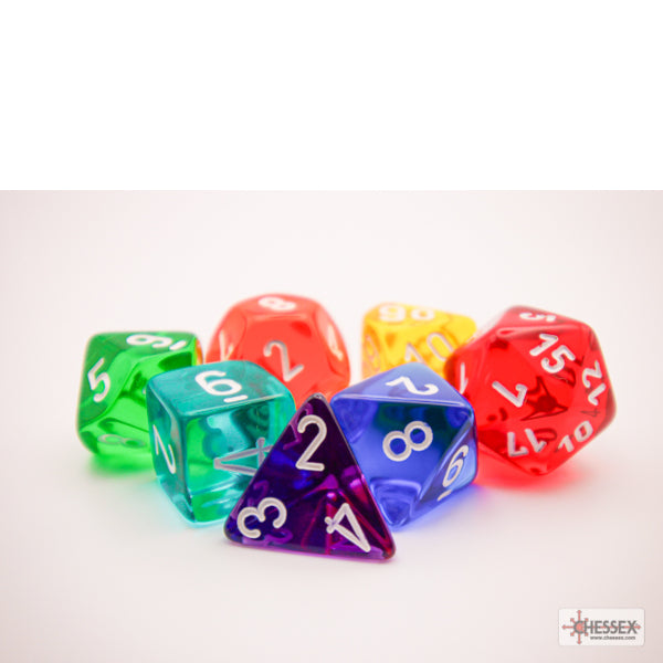 Chessex: Prism Translucent GM & Beginner Player Polyhedral 7-Die Set