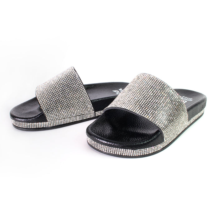 Rhinestone Slide Sandals — SinfulShoes.com