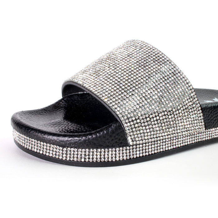 Rhinestone Slide Sandals — SinfulShoes.com