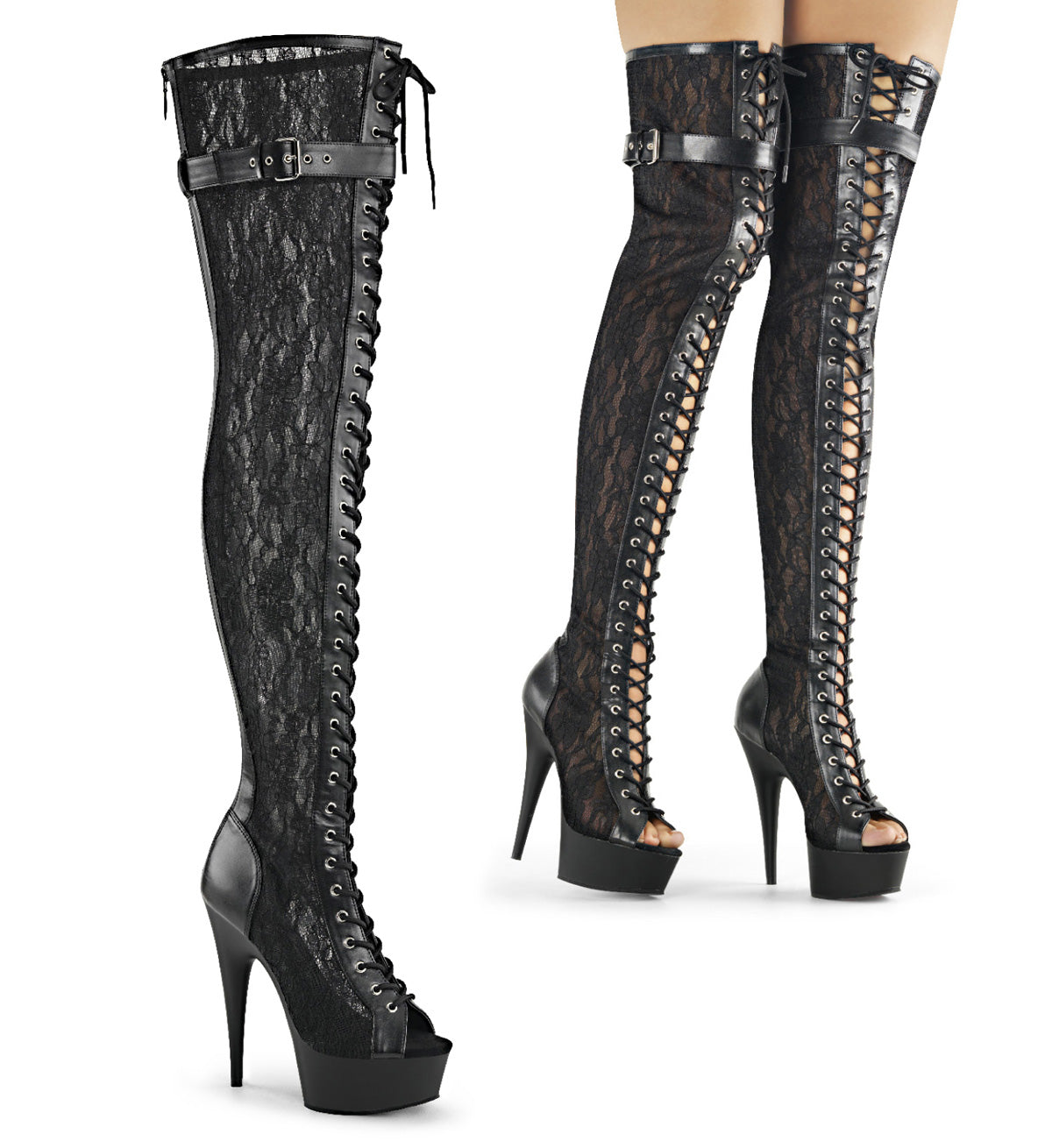 strap up thigh high boots