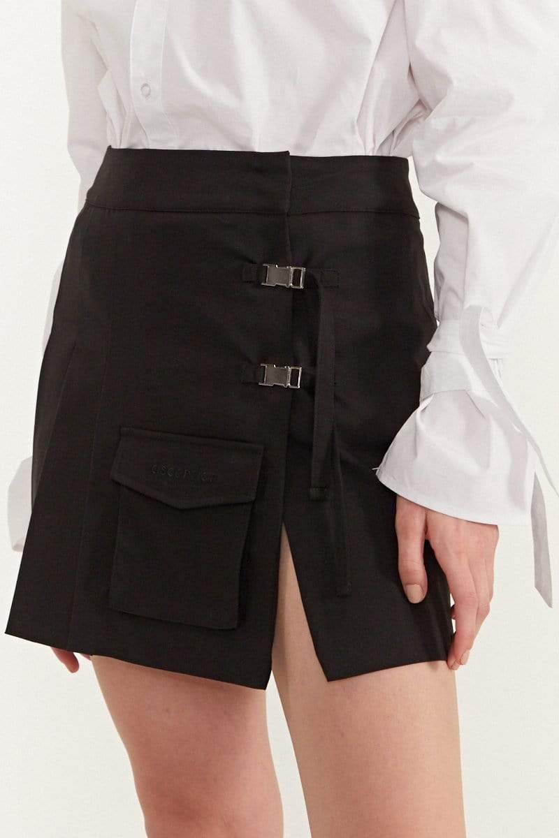 Black Pleated Cargo Mini Skirt – ascensiøn