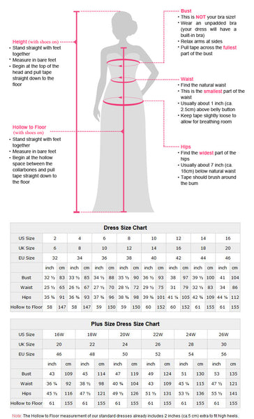Prom Dress Size Chart Us