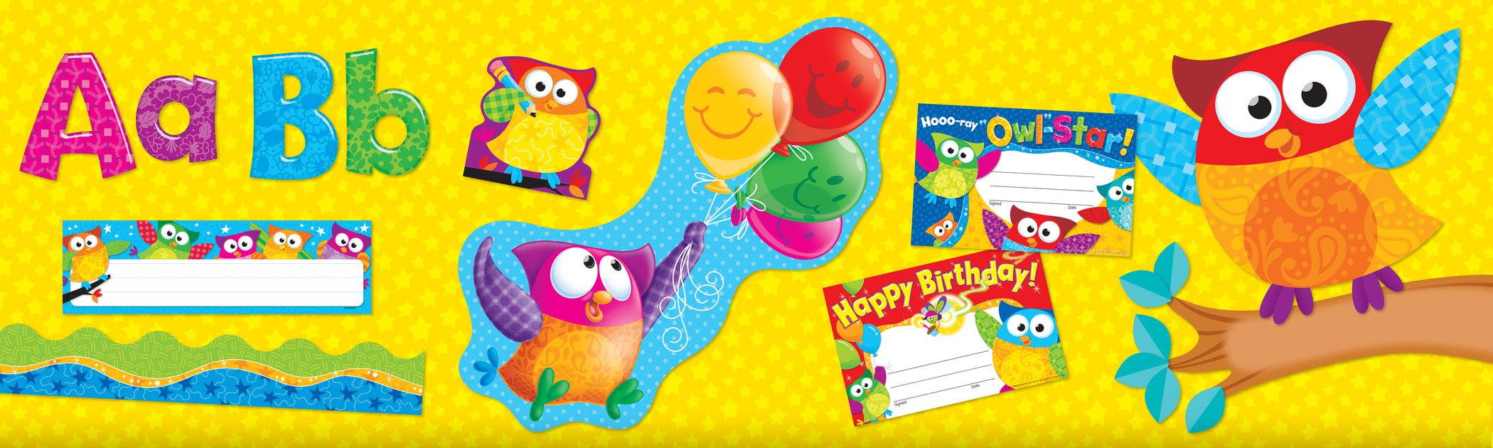 Owl Theme Classroom Bulletin Board Decorations Stickers Trend Enterprises Inc