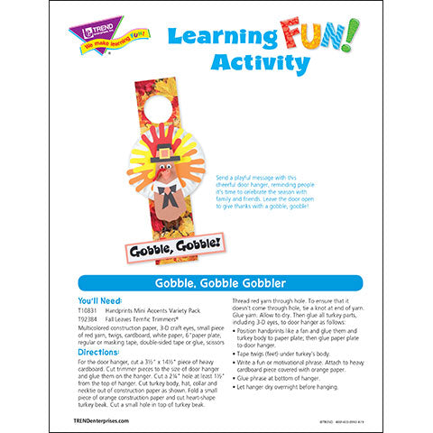 Gobble, Gobble, Gobbler Learning Fun Activity