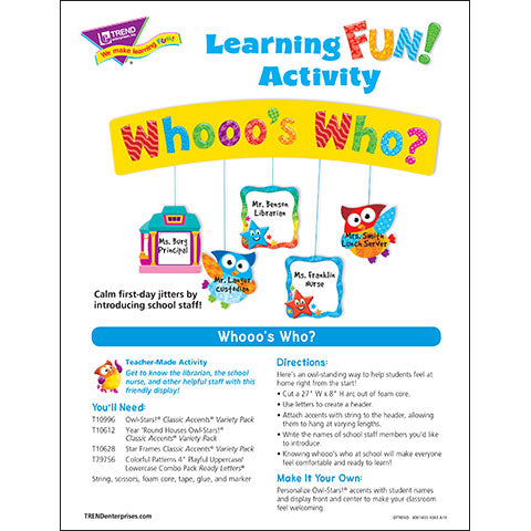 Whooo's Who? Learning FUN Activity