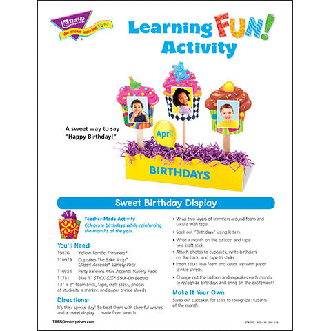 Sweet Birthday Display Learning FUN Activity