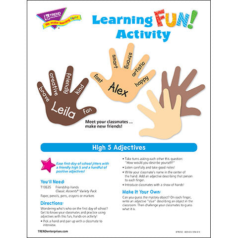 High 5 Adjectives Learning FUN Activity