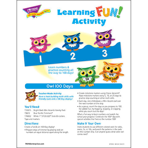 Owl 100 Days  Learning FUN Activity