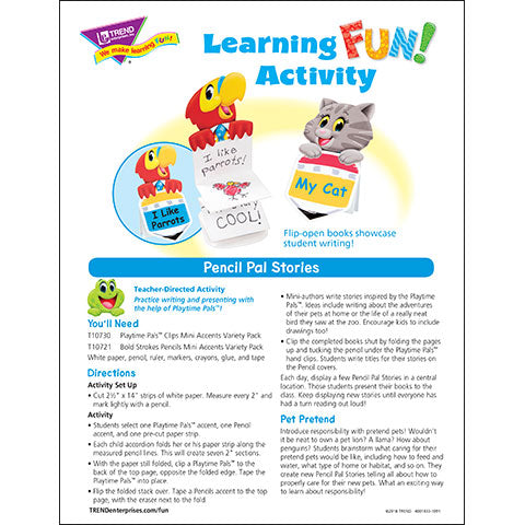 Pencil Pal Stories Learning FUN Activity