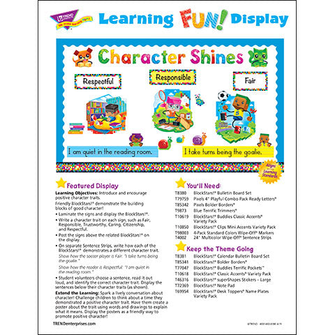 BlockStars!® Character Shines Bulletin Board Idea