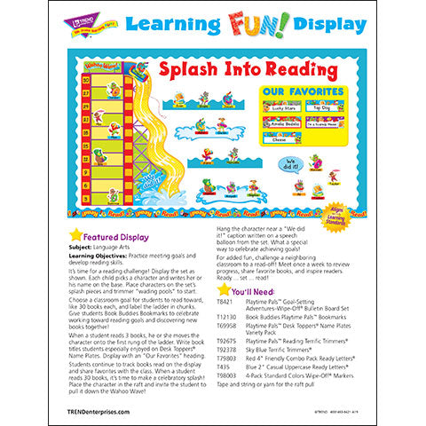 Playtime Pals™ Goal-Setting Adventures Splash Into Reading Bulletin Board Idea