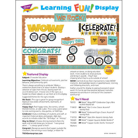 I ♥ Metal™ Wipe-Off® Celebration Signs Bulletin Board Idea