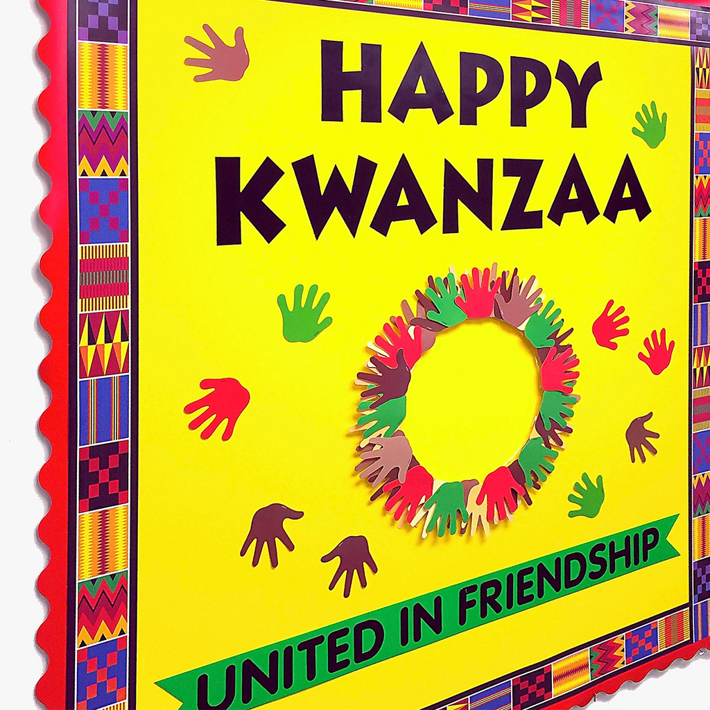 Happy Kwanzaa bulletin board display DIY idea.