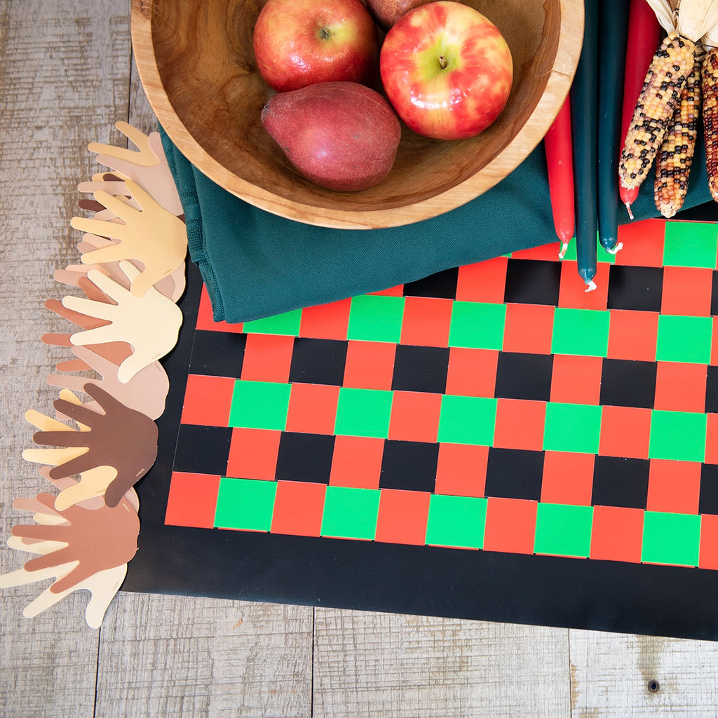 Kwanzaa Mkeka Mat DIY craft idea made from paper trimmers.