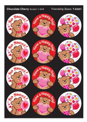 Friendship Bears, Chocolate Cherry scent Scratch 'n Sniff Stinky Stickers® – Large Round