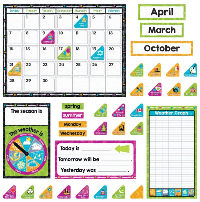 Color Harmony Calendar Bulletin Board Set