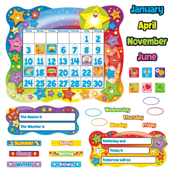 Star Calendar Bulletin Board Set