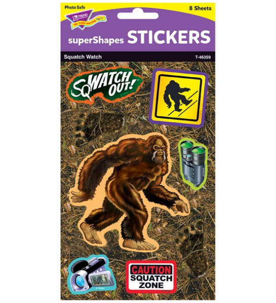 Sasquatch Bigfoot stickers for kids