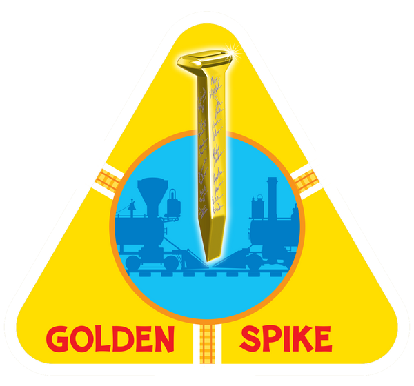 Golden spike card from On Track railroad train card game for families to play