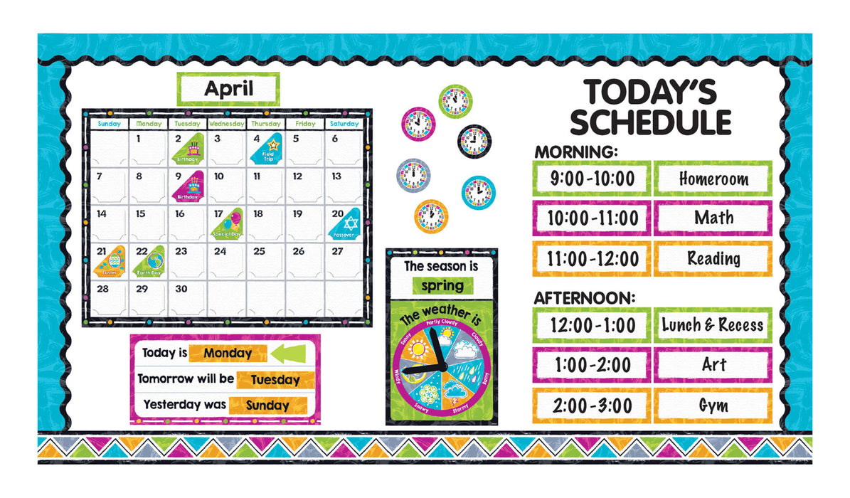 Color Harmony™ Calendar Today's Schedule Bulletin Board Idea — TREND