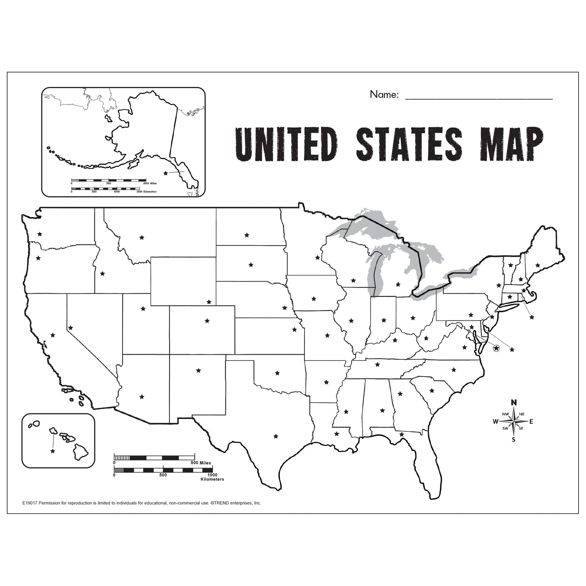 United States Map Blank Project Sheet Free Printable Trend — Trend Enterprises Inc 