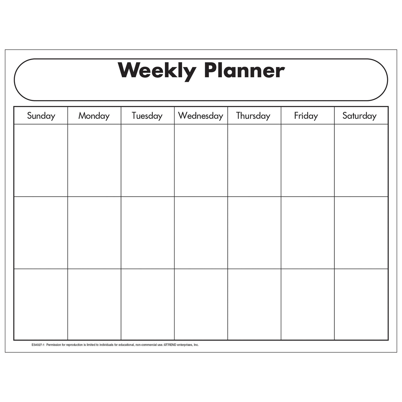 free printable blank weekly planner e54033 trend enterprises inc