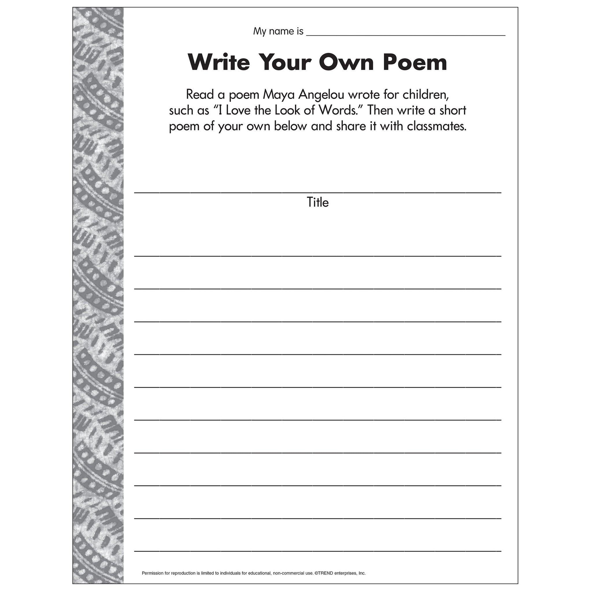 write your own poem assignment